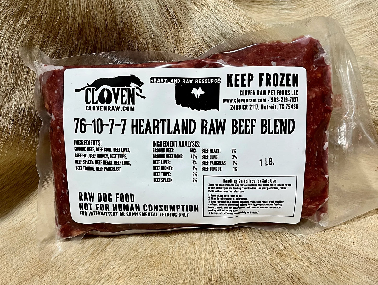 Heartland Raw Beef Blend 76/10/14