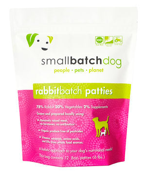 Small Batch Raw Rabbit for Dogs 1 oz Sliders 3 Lb