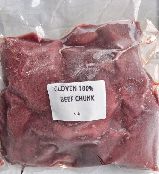 Beef chunks meat only 5 lb