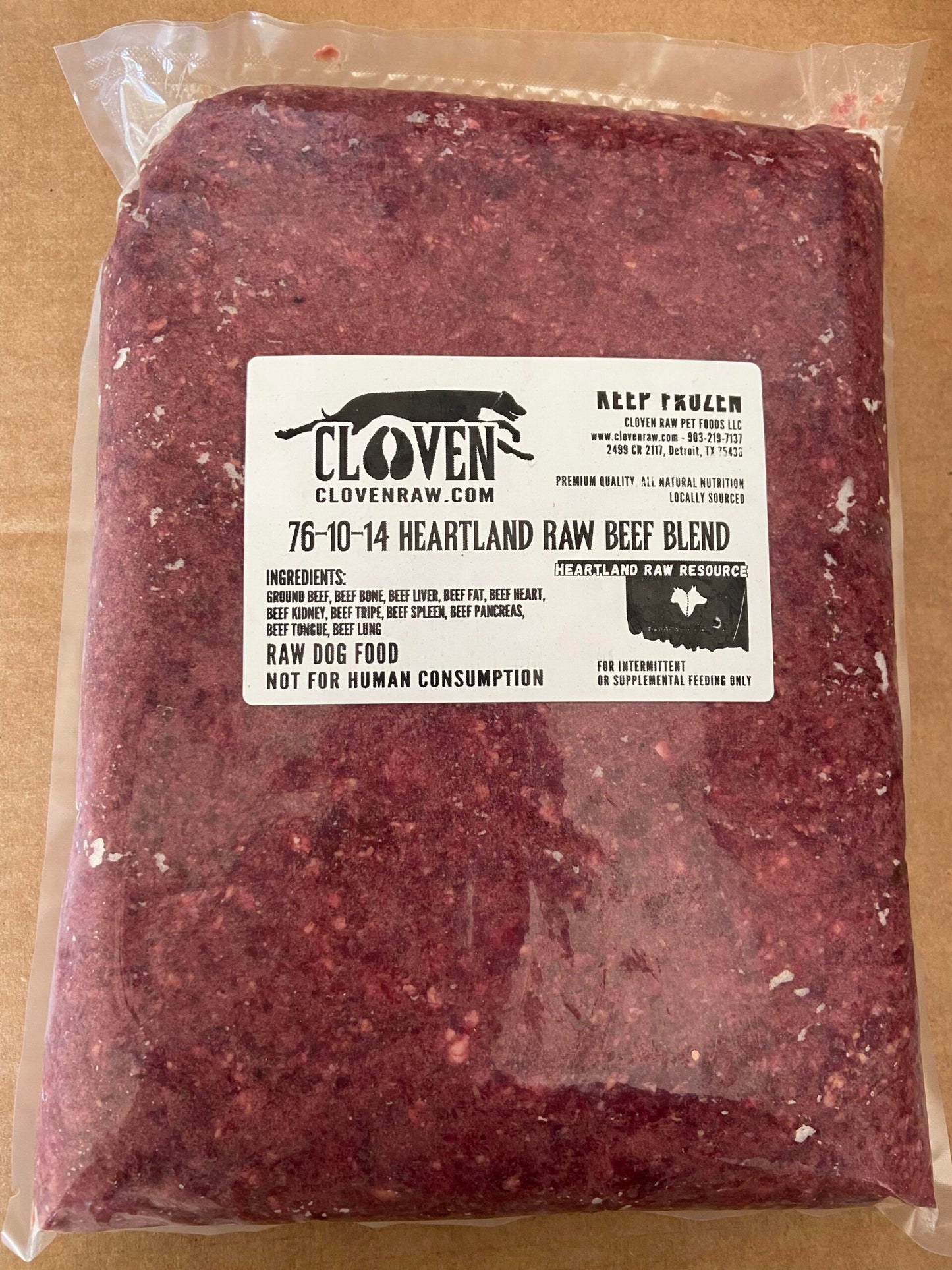 Heartland Raw Beef Blend 76/10/14