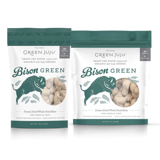 Green Juju Freeze Dried Bison Green Bites 16 oz Topper or Treats