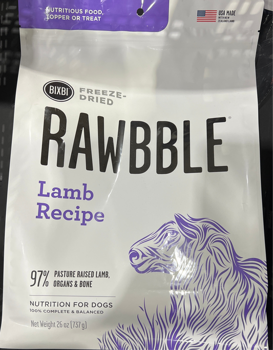 Rawbble® Freeze-Dried Food for Dogs – Lamb Recipe 26 oz.