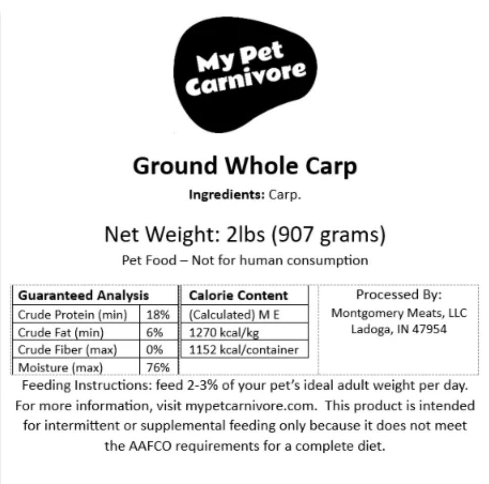 Ground Asian Carp Fish 2 LB.