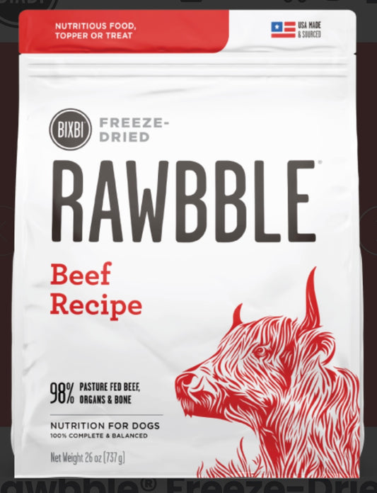 Rawbble® Freeze-Dried Food for Dogs – Beef Recipe 26 oz.