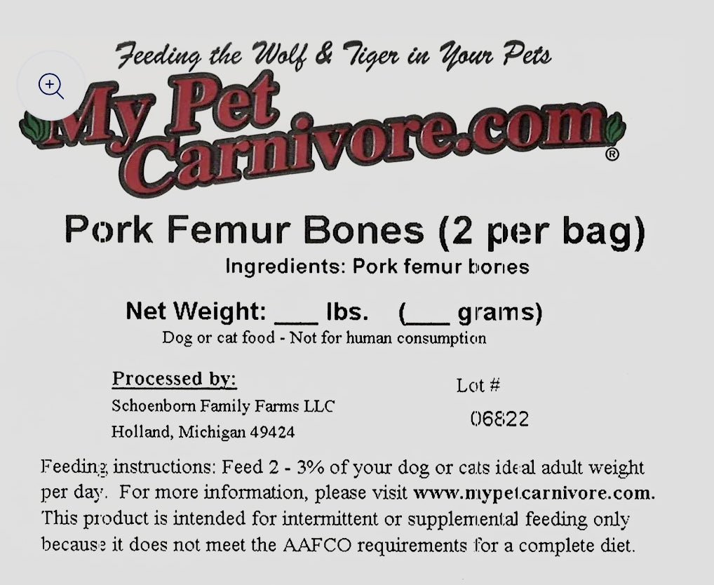 Pork Femur Bones 2 pack