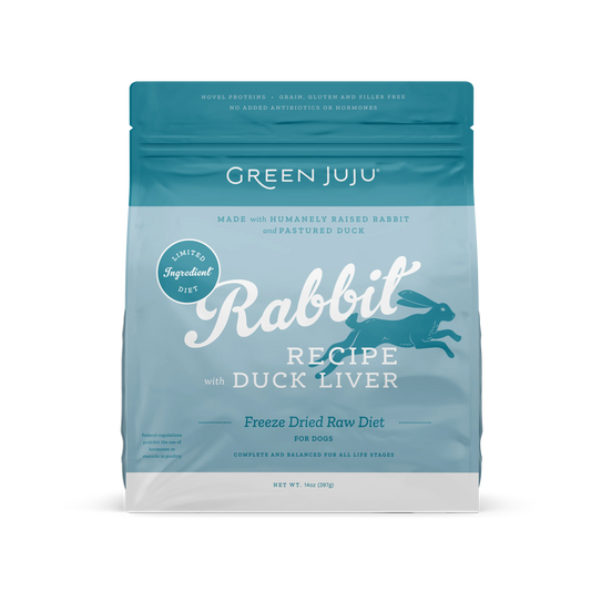 Green Juju Freeze Dried Limited Ingredient Rabbit with Duck Liver 14 oz