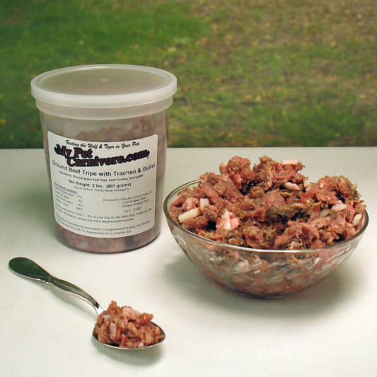 Ground Green Beef Tripe W/ Trachea and Gullet-2 LB.