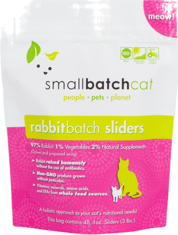 Small Batch Raw Cat Food 1 oz Sliders - Rabbit Batch