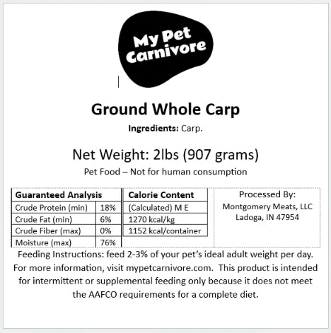 Ground Asian Carp Fish - 2LB.