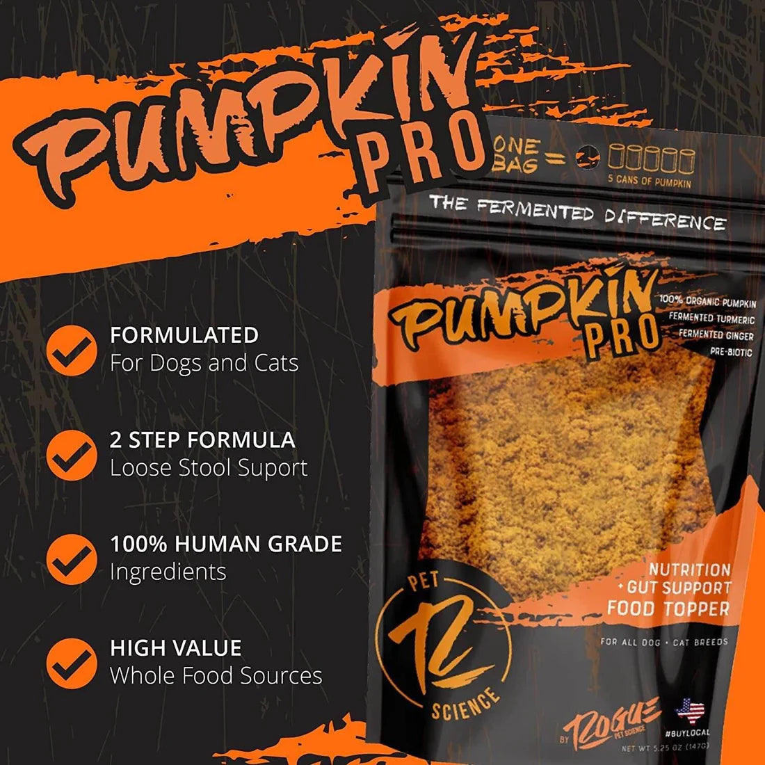 Pumpkin Pro for Dogs, Powdered Digestive-Support Food Topper